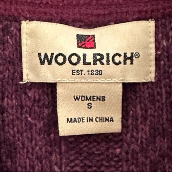 Woolrich Vintage Knit Sweater Vest Zip Sz S Burgundy Grandpa Core Fisherman - Picture 3 of 6